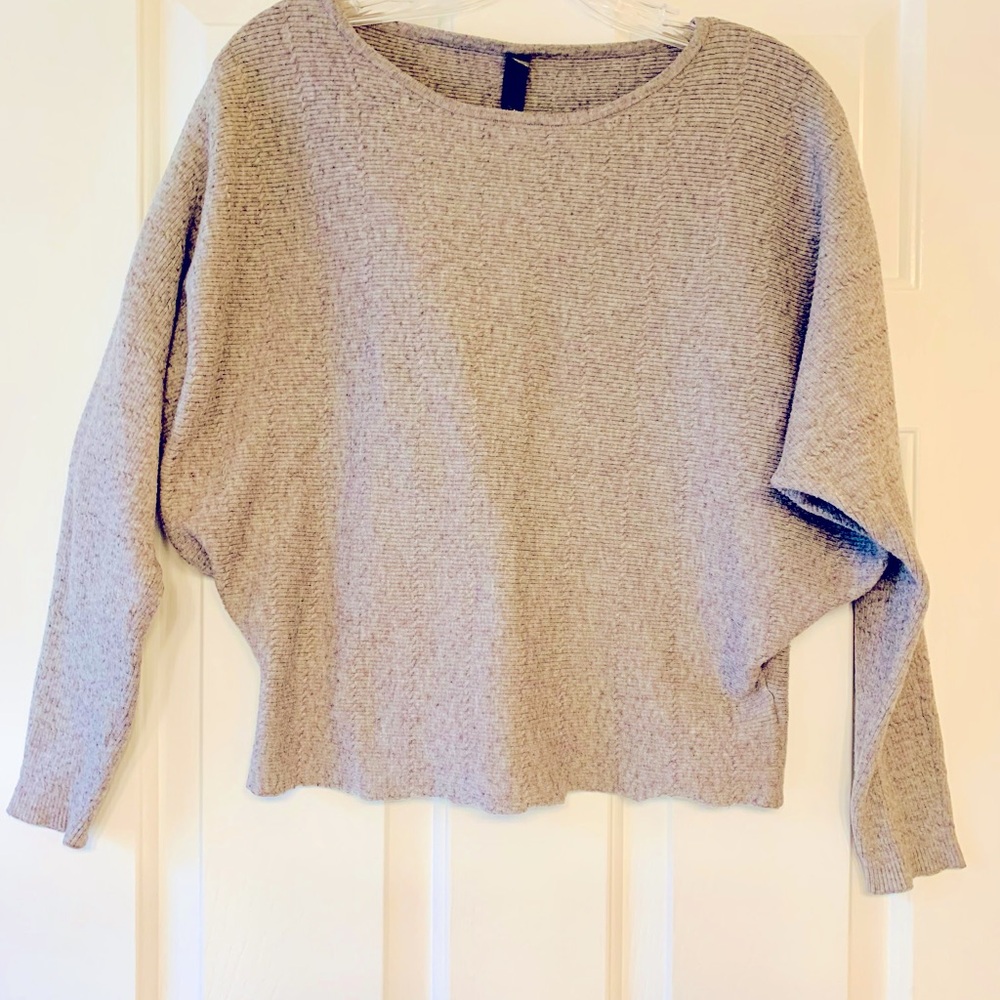 ALYA light grey loose sleeves fitted knit sweater
